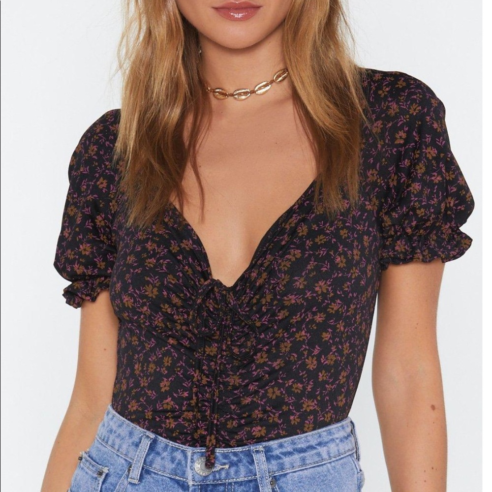 Puff sleeve bodysuit